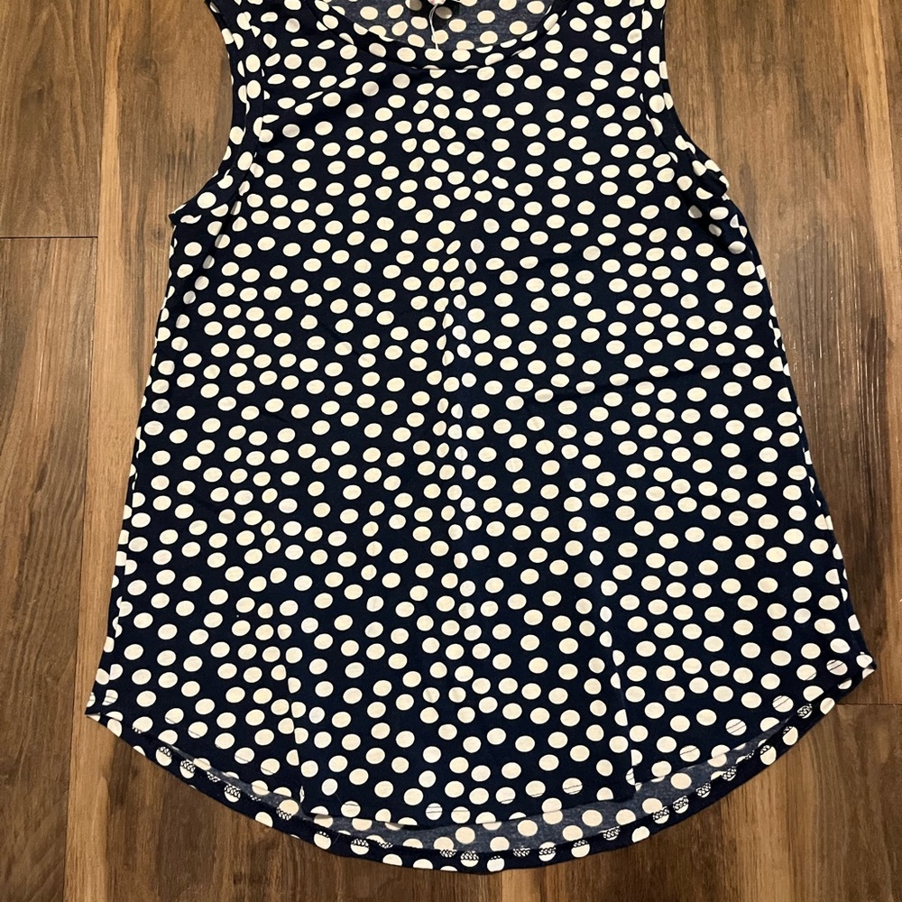 LuLaRoe Navy and White Polka Dot Sleeveless Tank